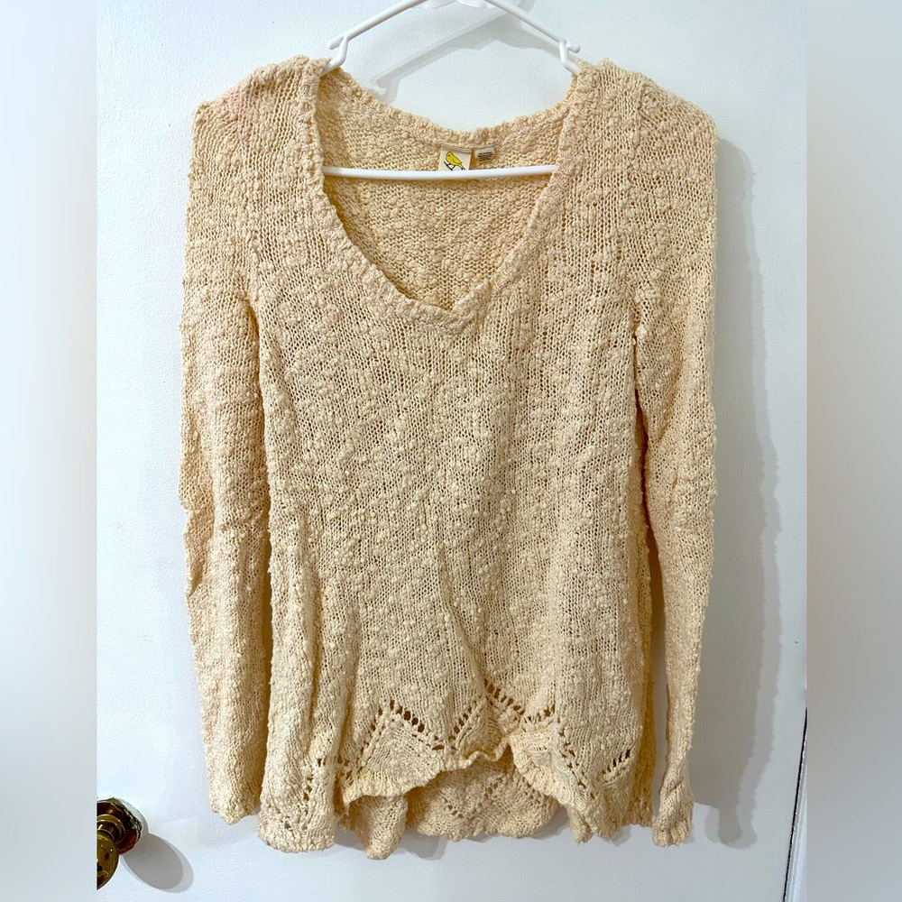 Anthropologie Ivory Accent Sweater